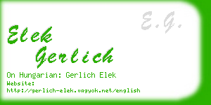 elek gerlich business card
